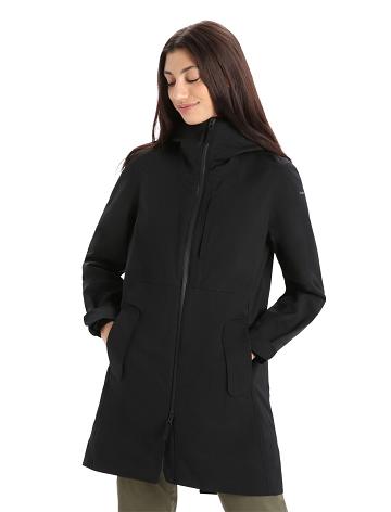Dámské Bundy Icebreaker City Label Shell+™ Merino 4-in-1 Parka Černé | CZ 1297LISH